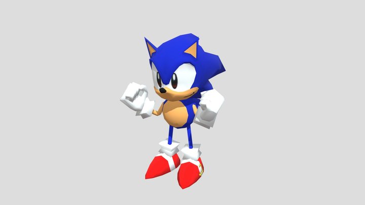 Custom Edited - Sonic Customs - Sonic (Sonic CD) 3D Model