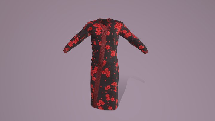 Kimono ~ Closed - Male 3D Model