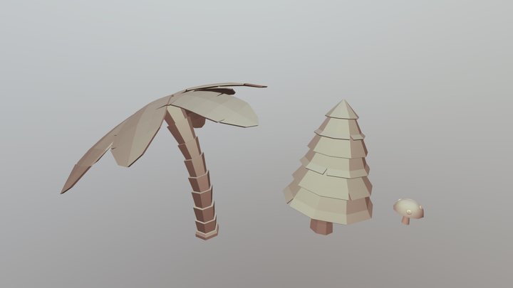 Tree asset pack (colored in game engine) 3D Model