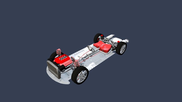 Traditional Car chassis 3D Model