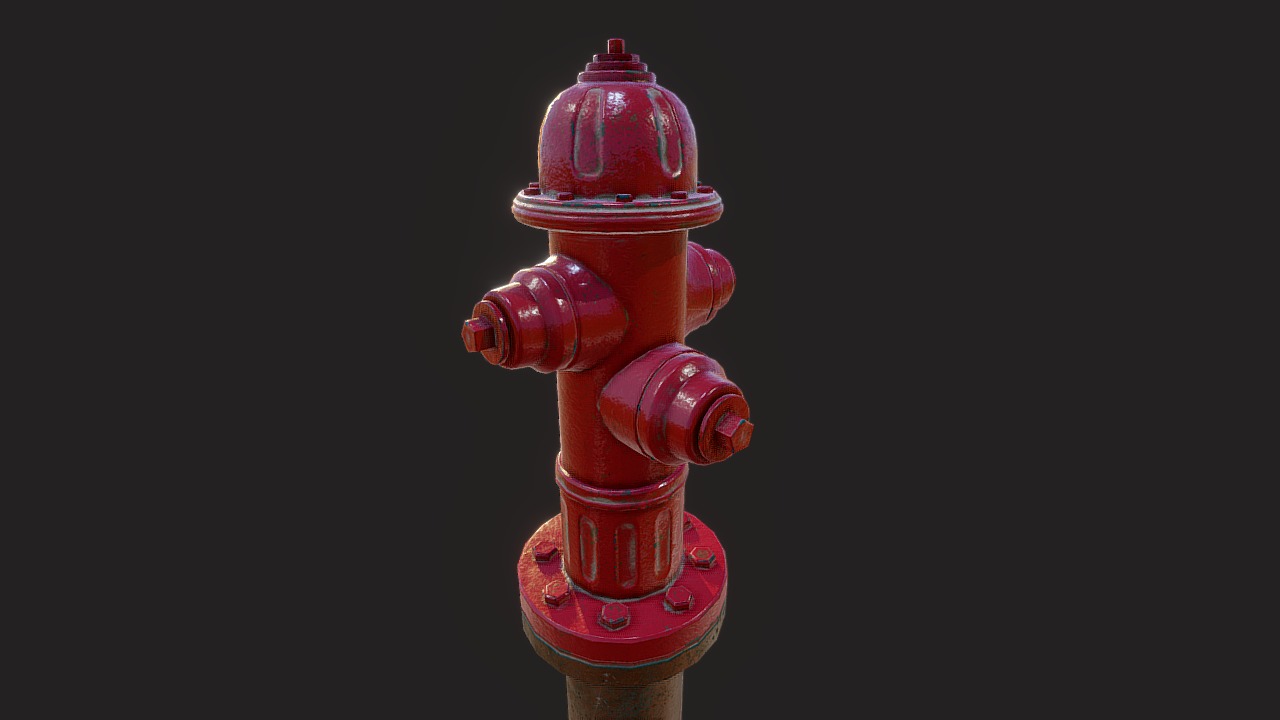 3D model Fire Hydrant Asset - This is a 3D model of the Fire Hydrant Asset. The 3D model is about a red fire hydrant.