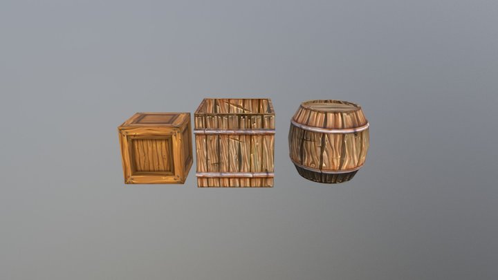 Fantasy Scene Stufs Lowpoly 1 3D Model