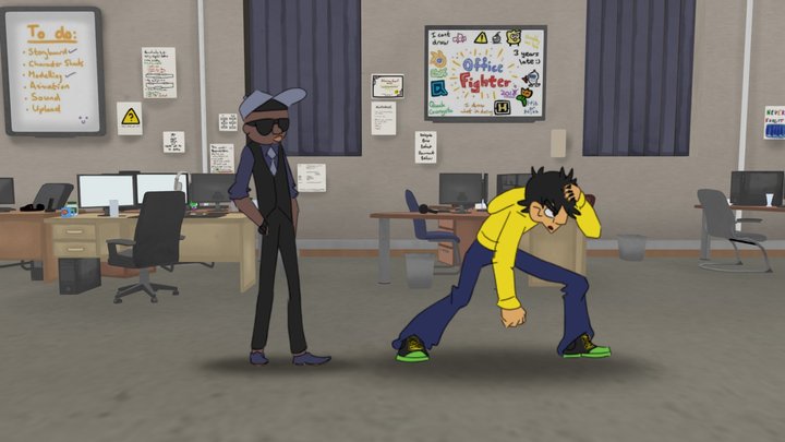 Office Fighter Environment 3D Model