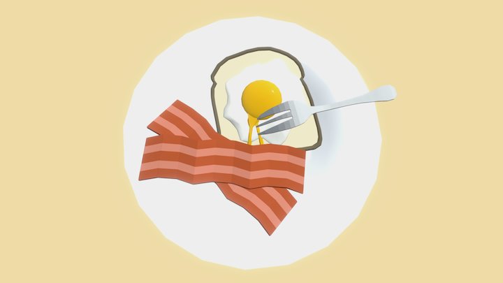Bacon and Eggs 3D Model