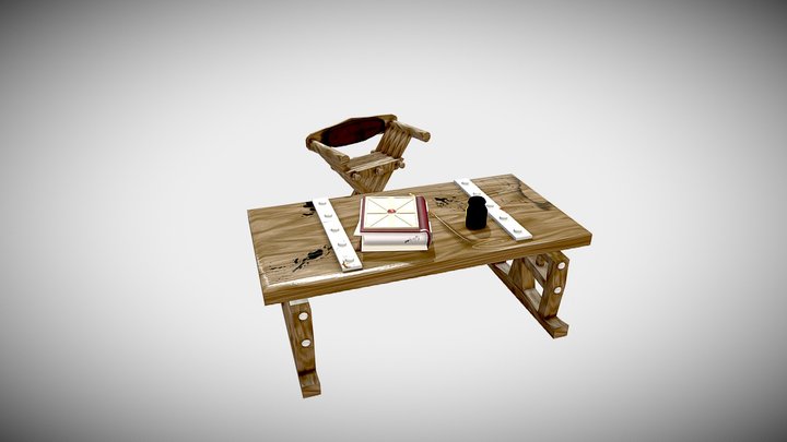 chair & table scence 3D Model