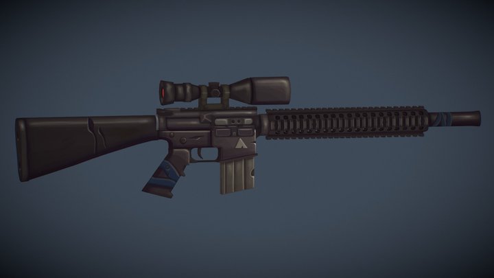 Stylized M110 Sniper 3D Model