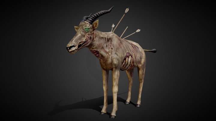 Damaliscus Zombie 3D Model