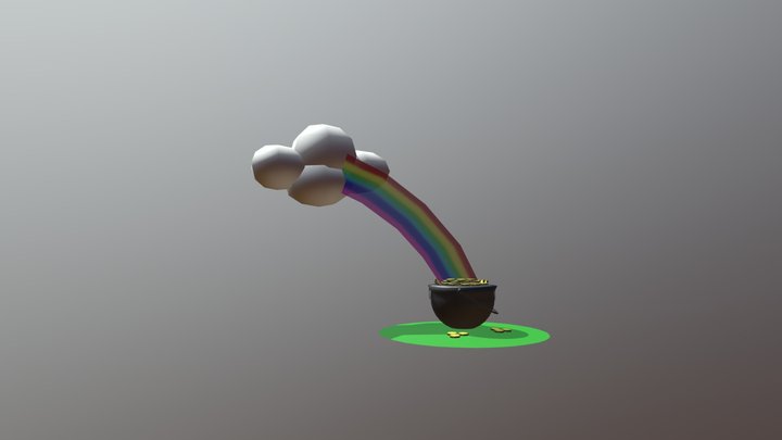 Pot of Gold at the End of a Rainbow 3D Model