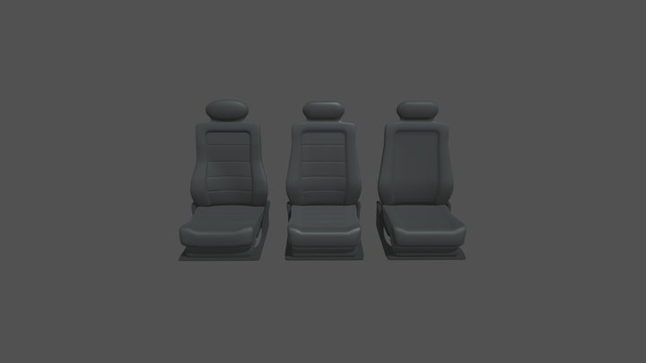 Front Car Seats 3D Model