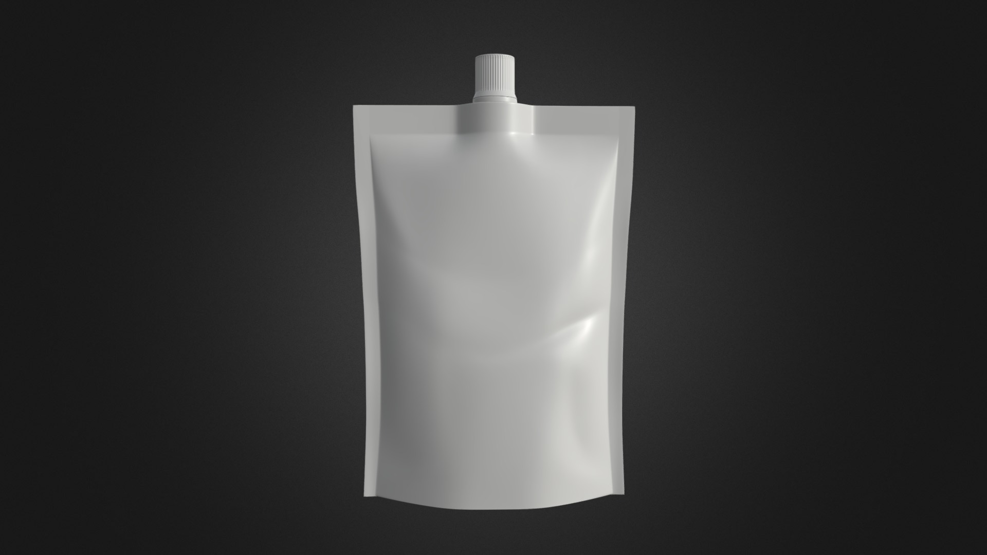 3D model pouch bag 07 - This is a 3D model of the pouch bag 07. The 3D model is about a white bottle with a white cap.