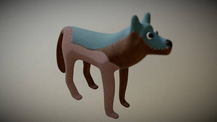 Stuffed Toy Wolf 3D Model