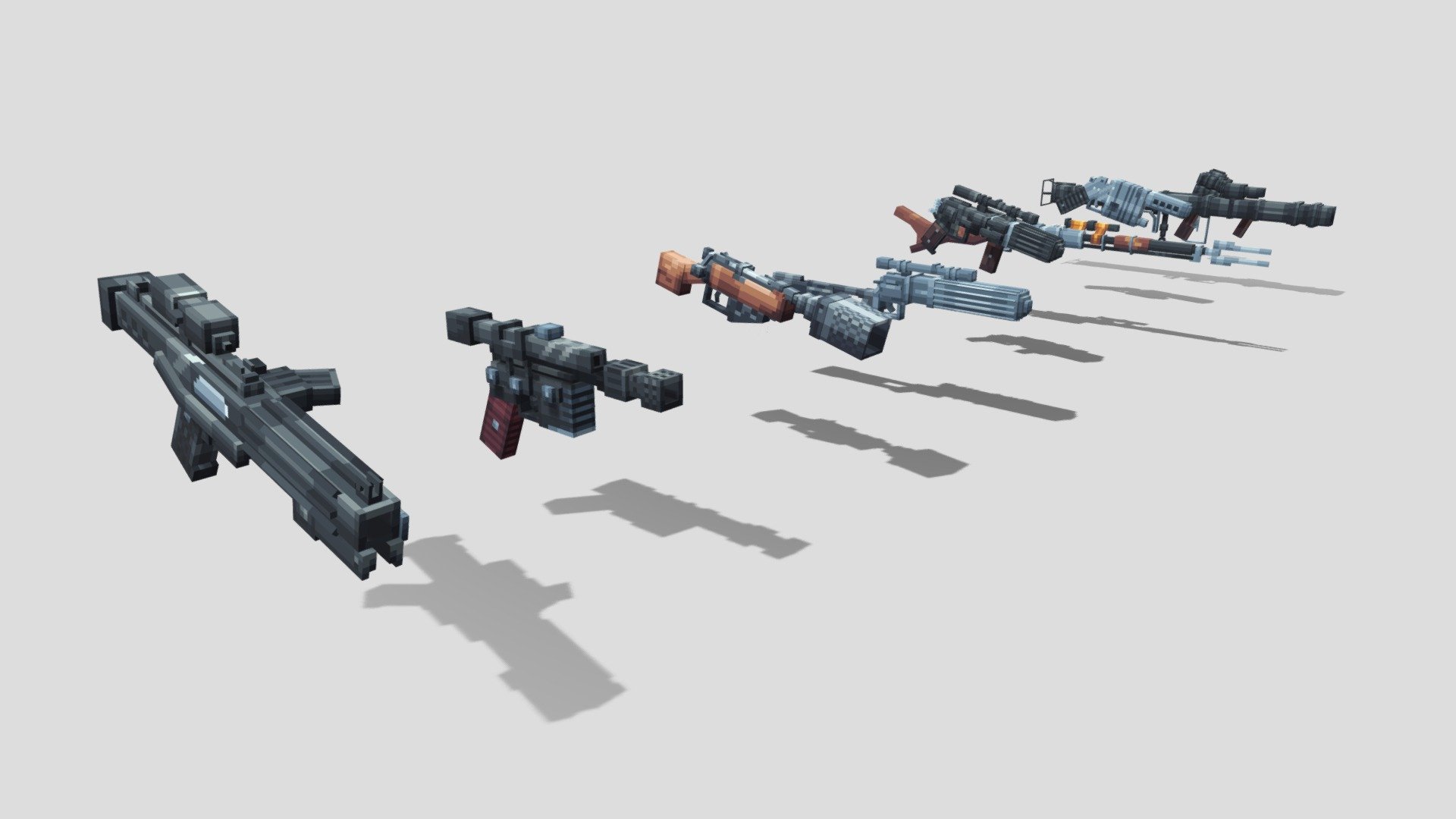 Star Wars Blasters set Minecraft items 3D model by W'Projects
