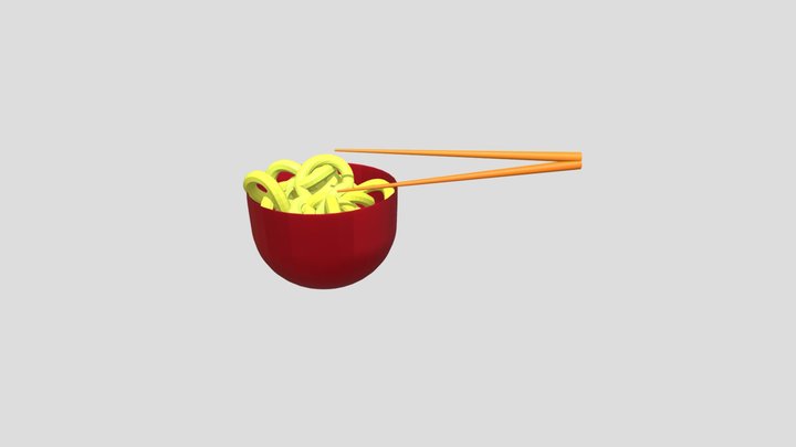 Bowl of Noodles in Blender 3D Model