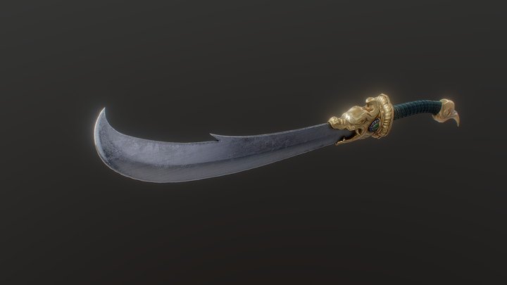 Dragon Broadsword with Cyan Hilt – Modèle 3D gratuit STL