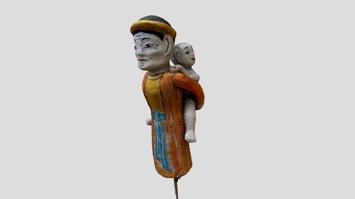Mother carrying child 3D Model