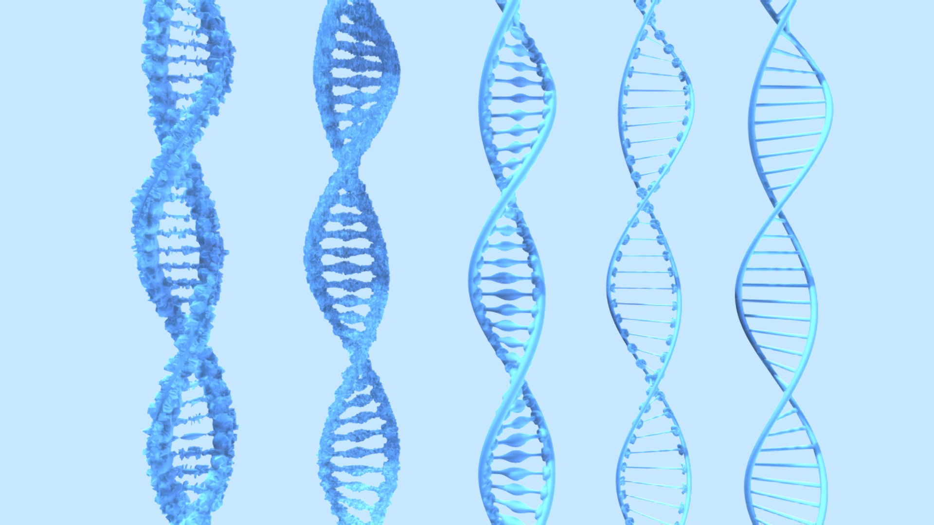3D model DNA - This is a 3D model of the DNA. The 3D model is about a group of blue toothbrushes.