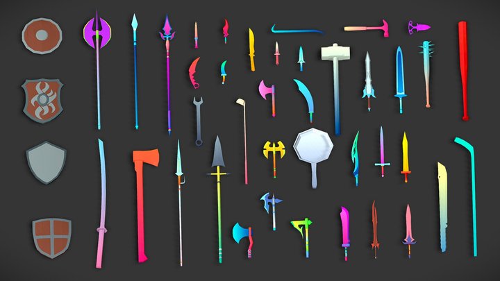 Ultimate Weapon Asset Pack (170+Low Poly Models) 3D Model