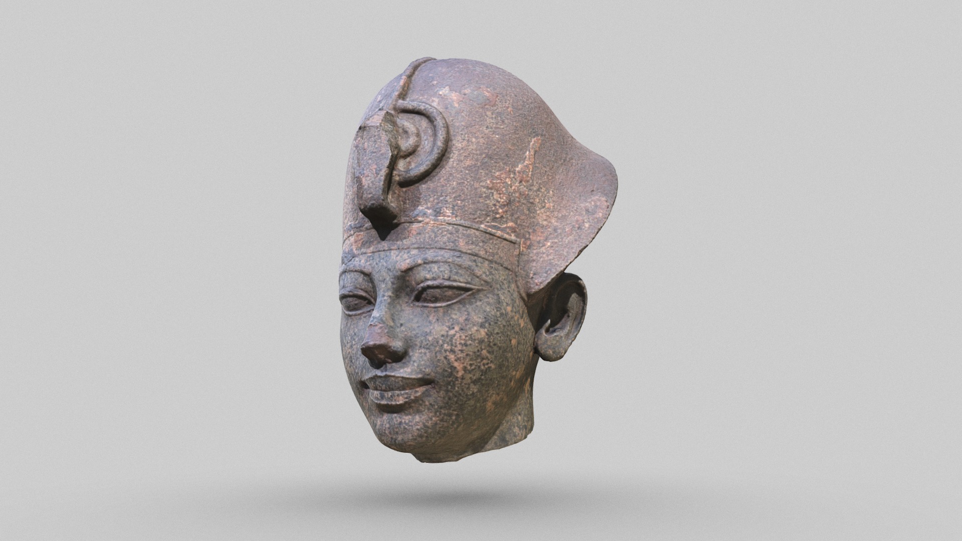 3D model Head of Amenhotep III, c. 1391-1353 BC - This is a 3D model of the Head of Amenhotep III, c. 1391-1353 BC. The 3D model is about a clay head of a man.