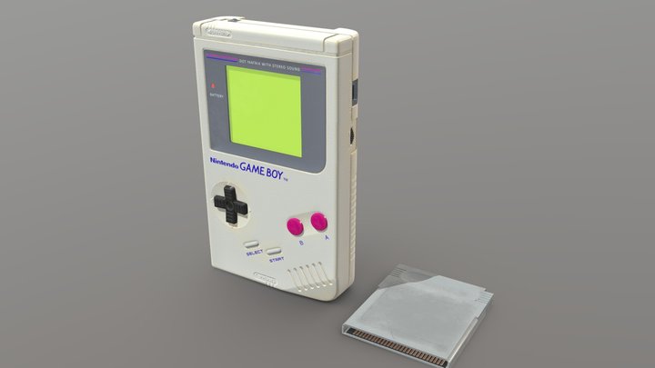 Nintendo Gameboy 1989 low poly PBR 3D Model