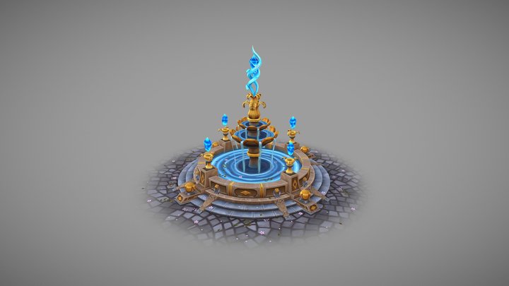 Water Crystal Fountain 3D Model