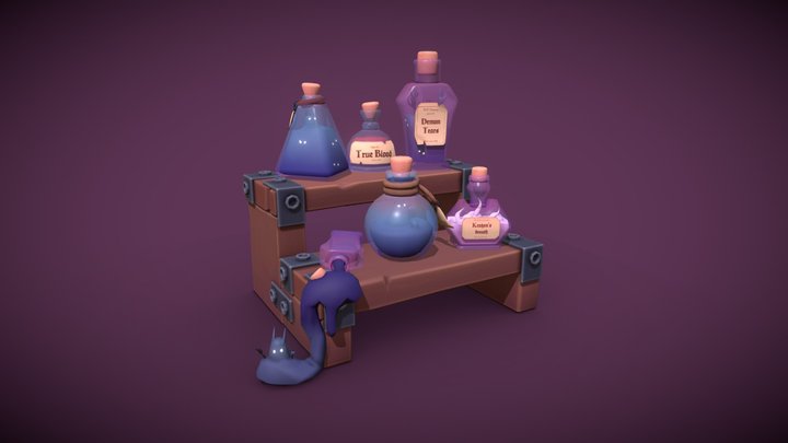 Potion Bottles 3D Model
