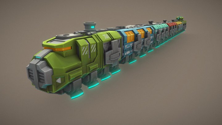 Frontier Express - hovering train 3D Model