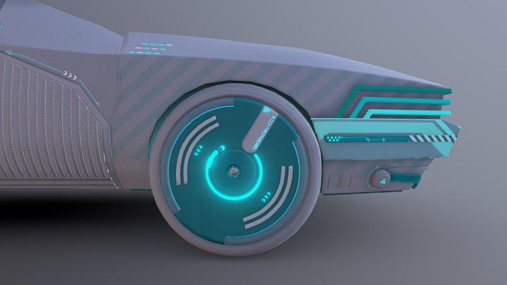 Futuristic concept car 3D Model