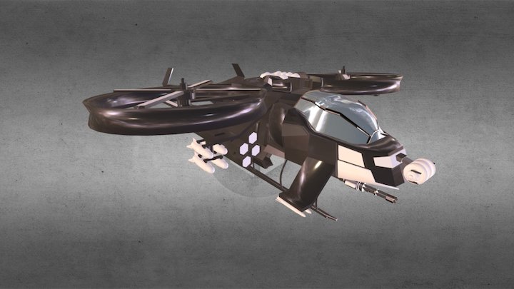 helicopter gunship 3D Model