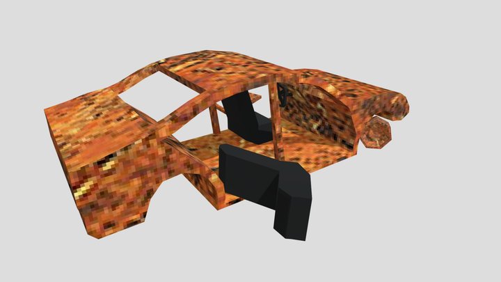 Burnt Car in PS1 Graphics Style 3D Model