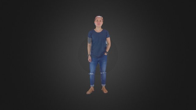 Raw 3D scan adult with tattoo 3D Model