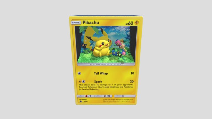 Pikachu SM86 Pokemon Card Sculpt 3D Model