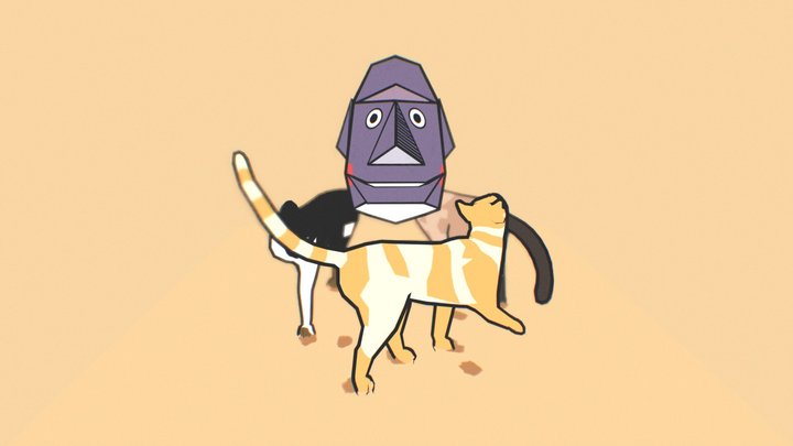 Rock Mans Cat Party 3D Model