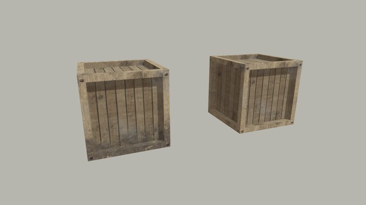 Simple Wooden Crates 3D Model