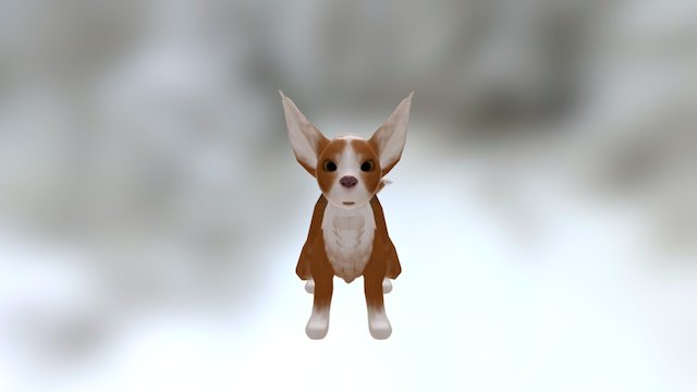 Foxferret Sitting 3D Model