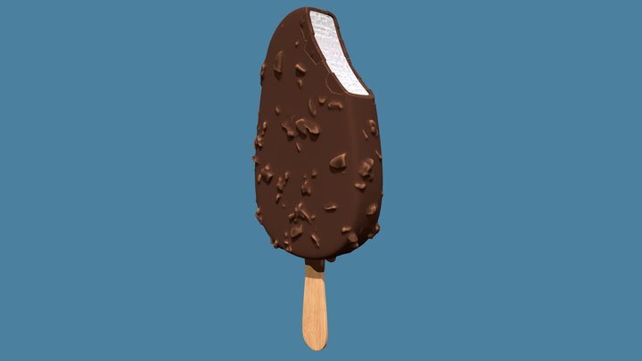 Сhocolate ice cream on a stick 3D Model