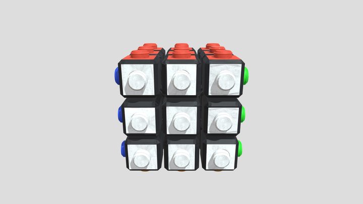 lego 3x3 cube painted 3D Model