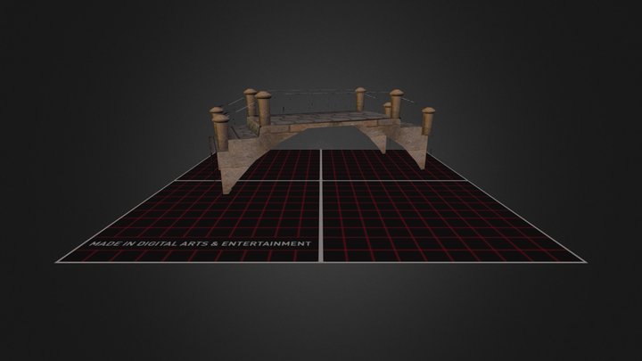 low poly bridge (city scene) 3D Model
