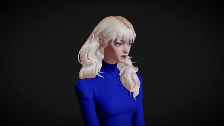 Stylized female character 3D Model