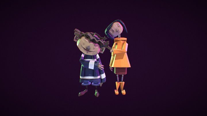 Coraline Jones and Wybie Lovat 3D Model