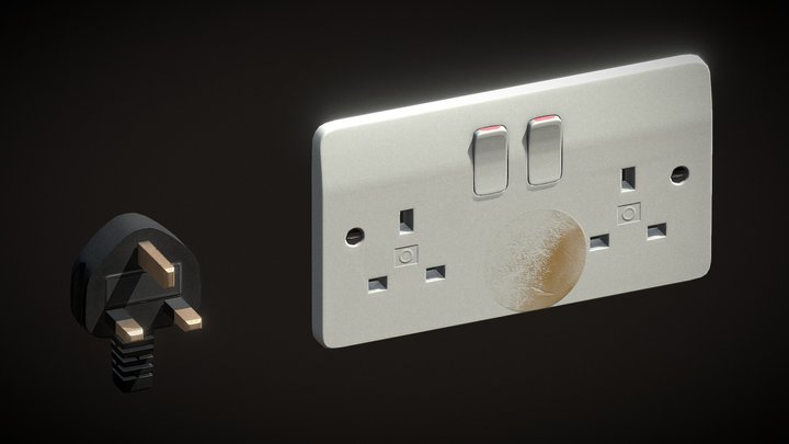 UK Plug and Socket 3D Model