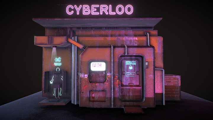 Cyberpunk Style toilet 3D Model