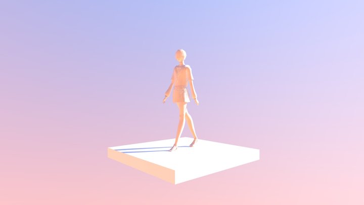オリジナル人物モデル_歩行 3D Model