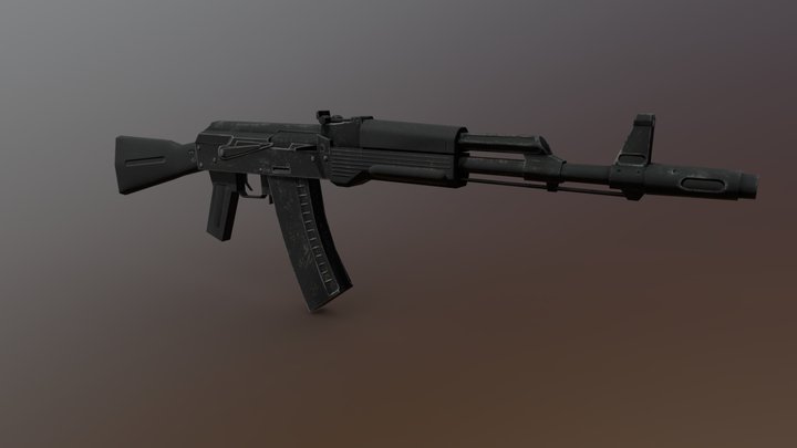 AK74M lowpoly 3D Model