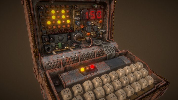 Post-Apocalyptic Cipher Machine 3D Model