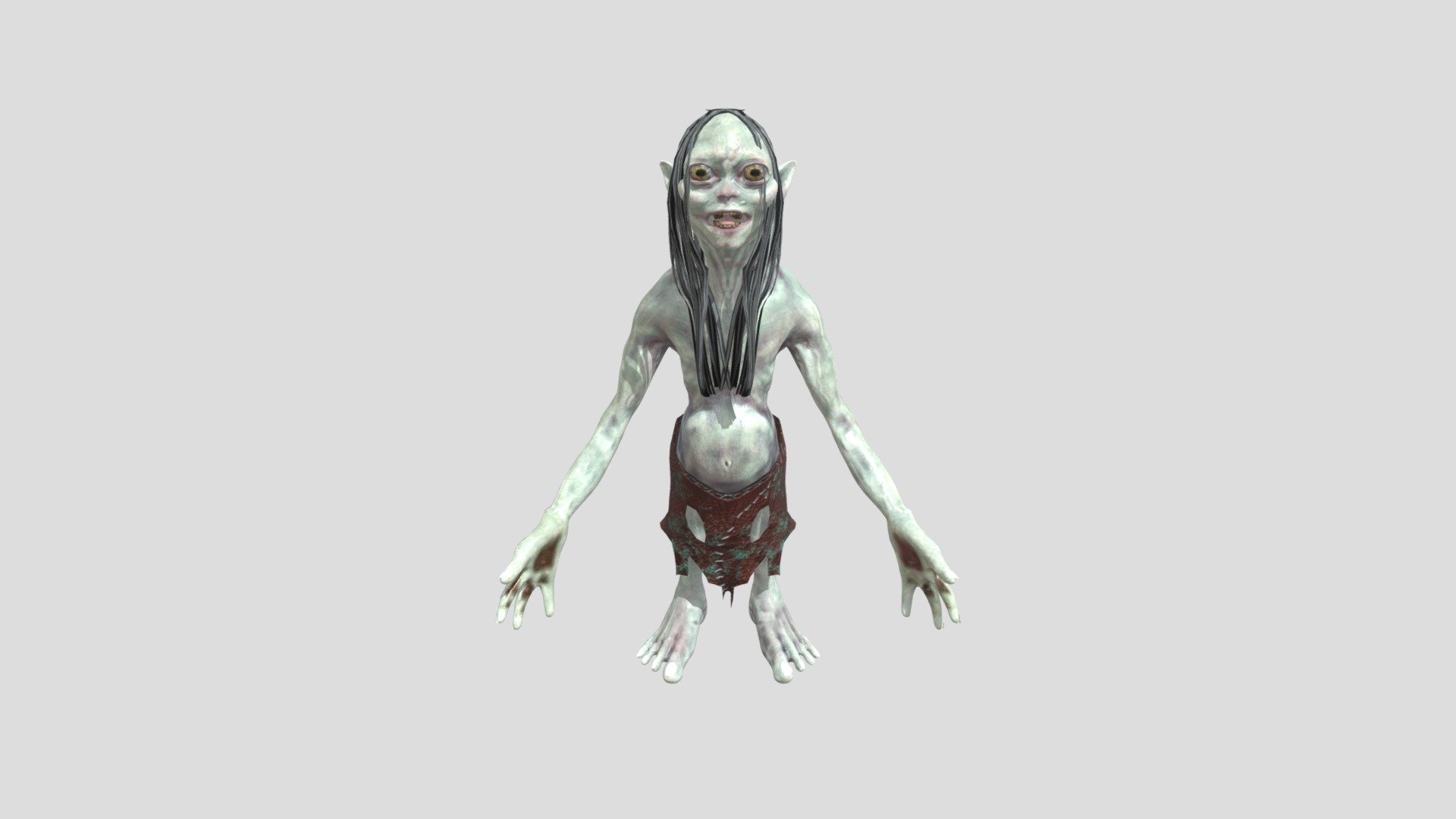 Gollum creature rigged animated PBR Game ready - 3D model by Ca3D ...