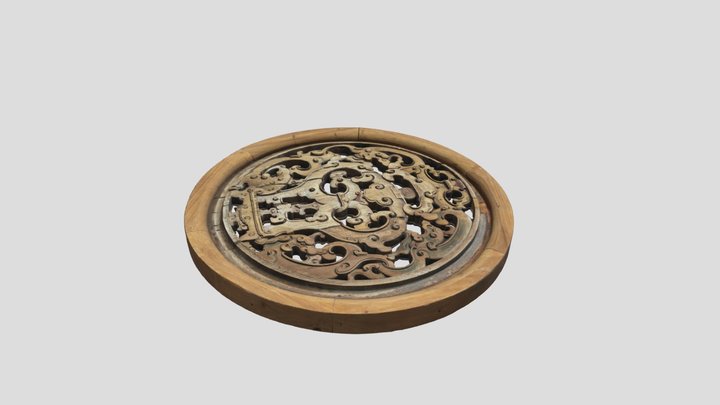 29.建築構件 木雕螭虎團爐 透空窗一對 3D Model