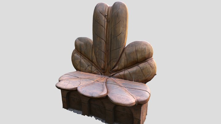 Wooden Left Seat Oxhey Park 3D Model