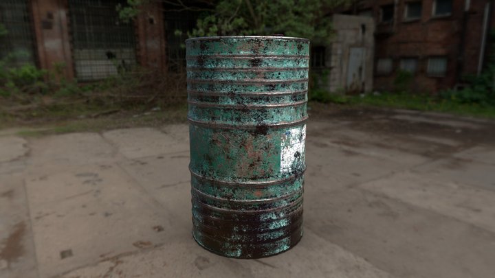 Dirty Oil Drum 3D Model