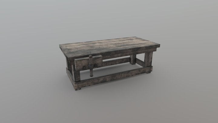 Medieval Workbench 3D Model