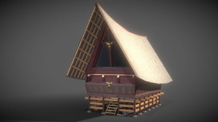 Batak Bolon House Traditional Indonesian house 3D Model